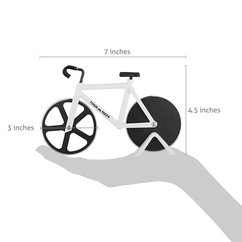 SOHO Kitchen Tour de Pizza Cutter with display stand ideal for white elephant gifts.