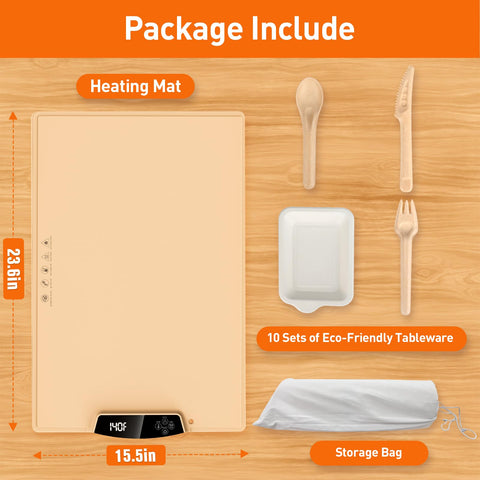Sohveta portable warming mat on countertop for easy relocation.
