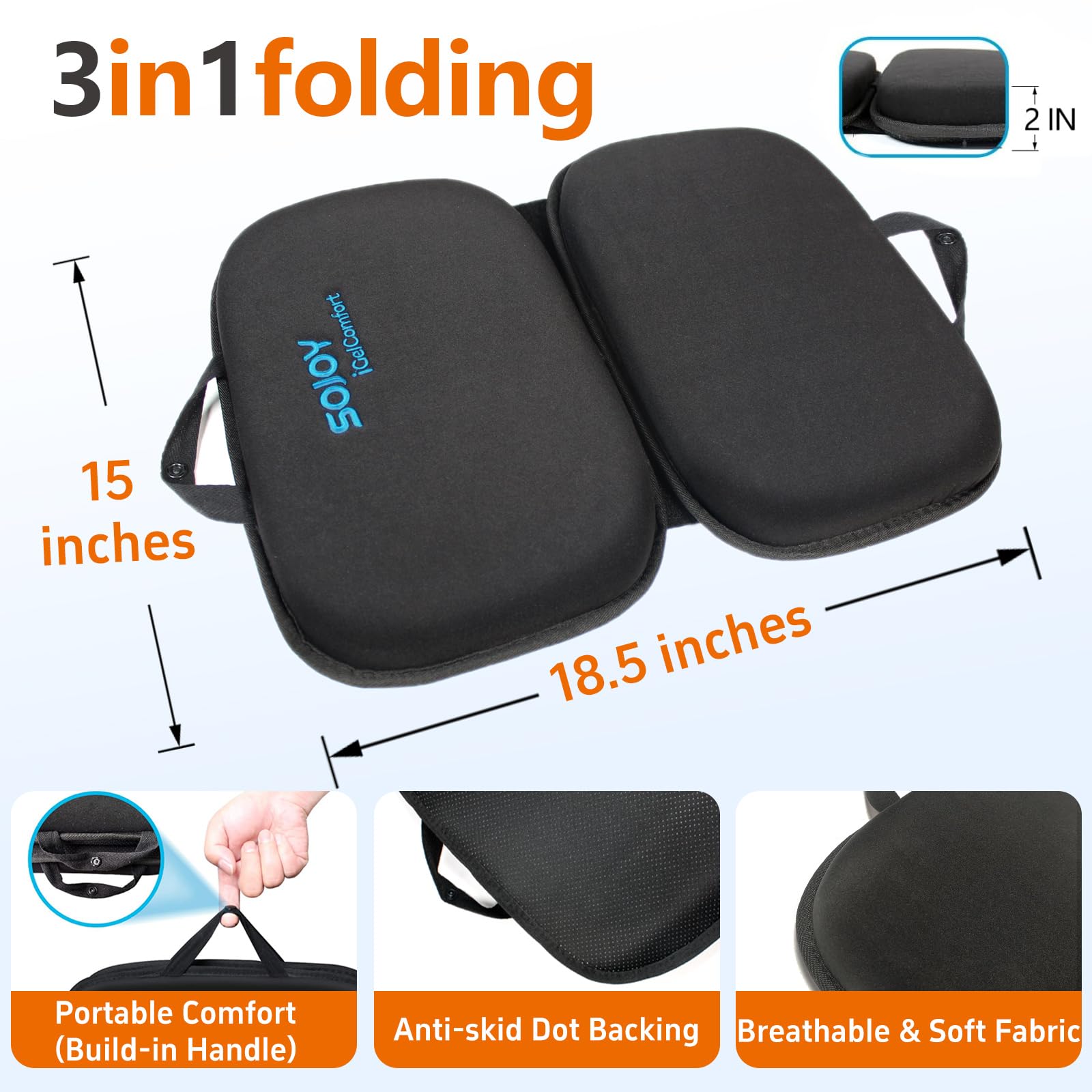 Sojoy iGelComfort gel memory foam cushion with cooling surface for daily seating.