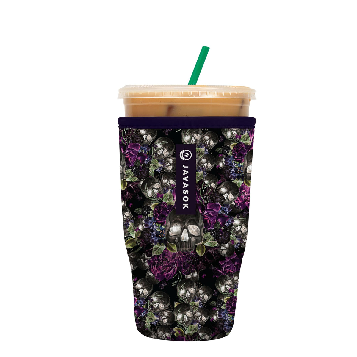 Sok It JavaSok after-dark sleeve on a 32oz cup keeps beverages cold and hands dry.
