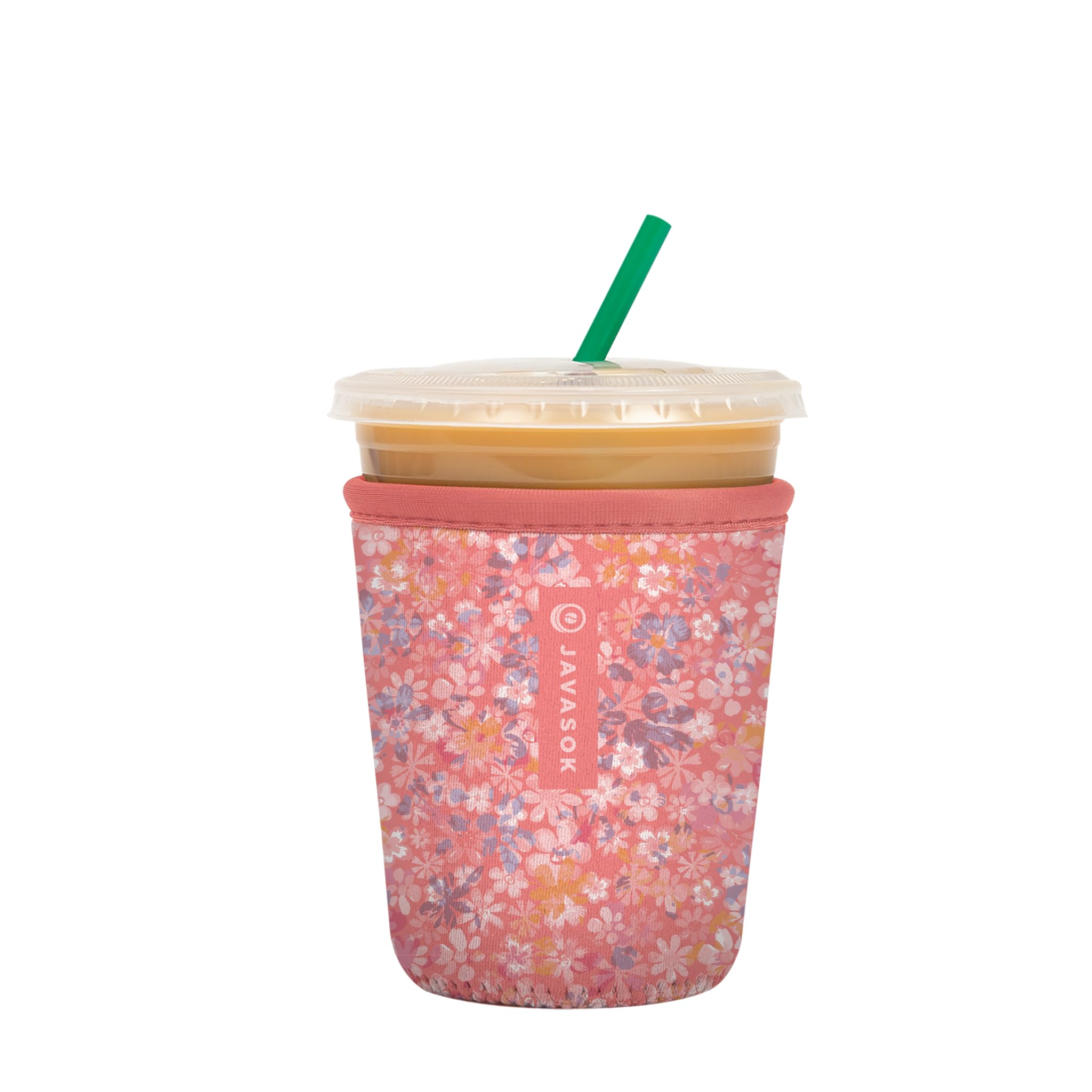 Sok It JavaSok Blushing Blooms sleeve closeup, durable neoprene keeps drinks cold