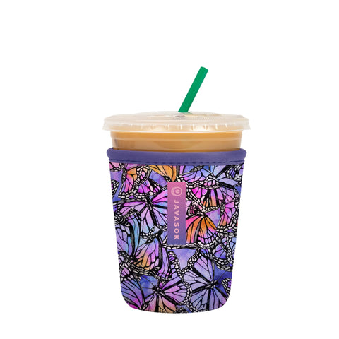 JavaSok Butterfly Galaxy sleeve for 16-20oz cups with a cool, comfy grip