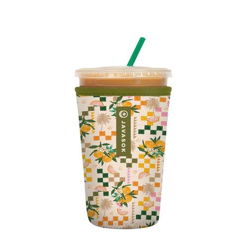 Sok It JavaSok Citrus Delight sleeve for 22-28oz cups provides travel-friendly grip.