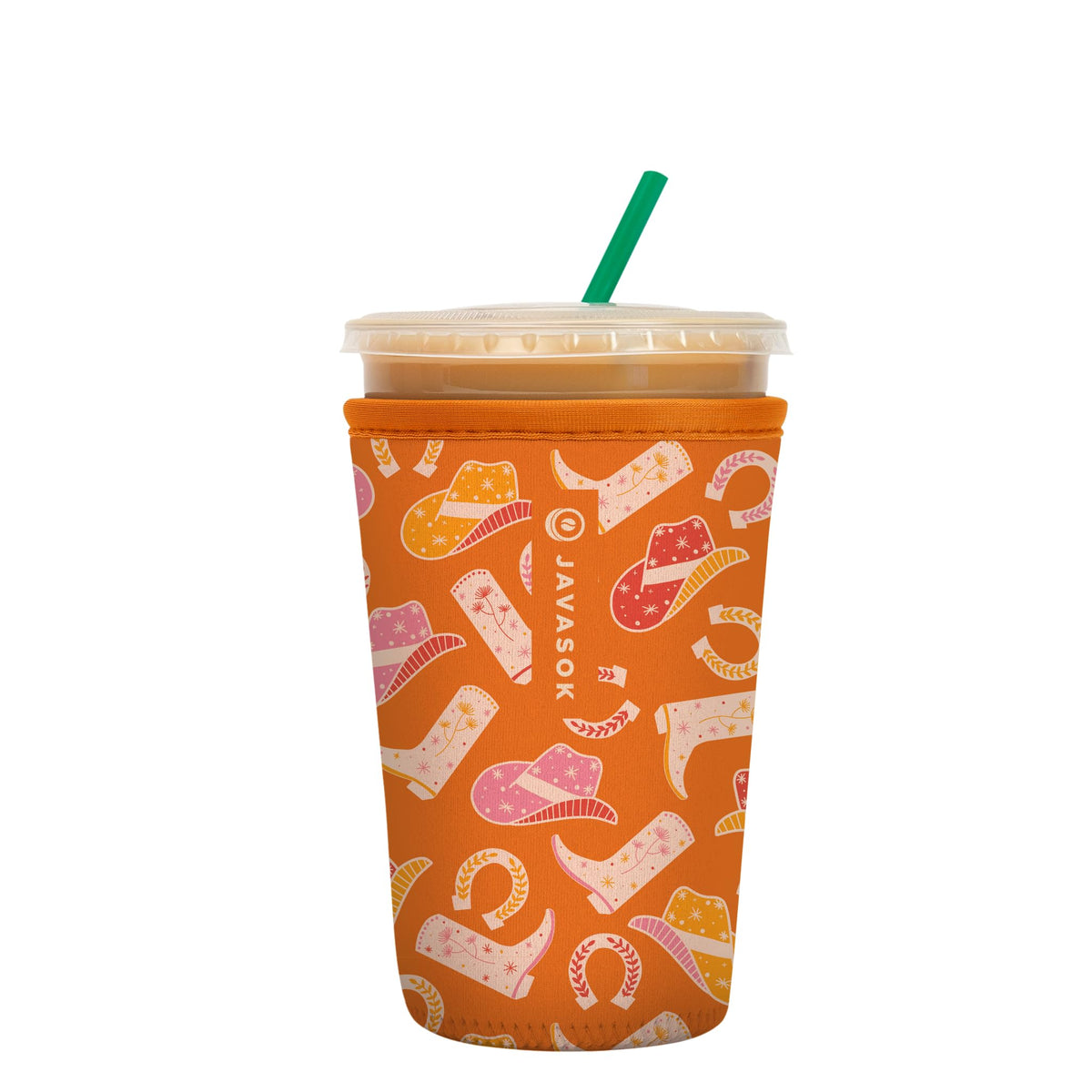 Sok It JavaSok Cowgirl Couture insulated sleeve on 22-28oz cup showing condensation control