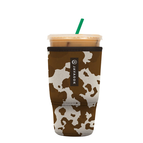 Sok It JavaSok cowgirl sleeve on a 30-32oz cup; durable neoprene protects hands.