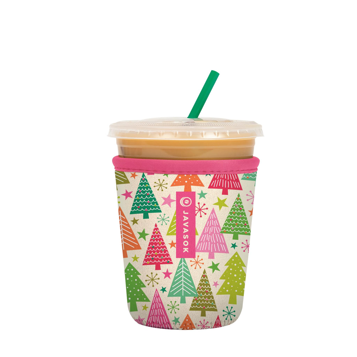 Sok It JavaSok forest insulated neoprene sleeve keeps drinks cold on the go.