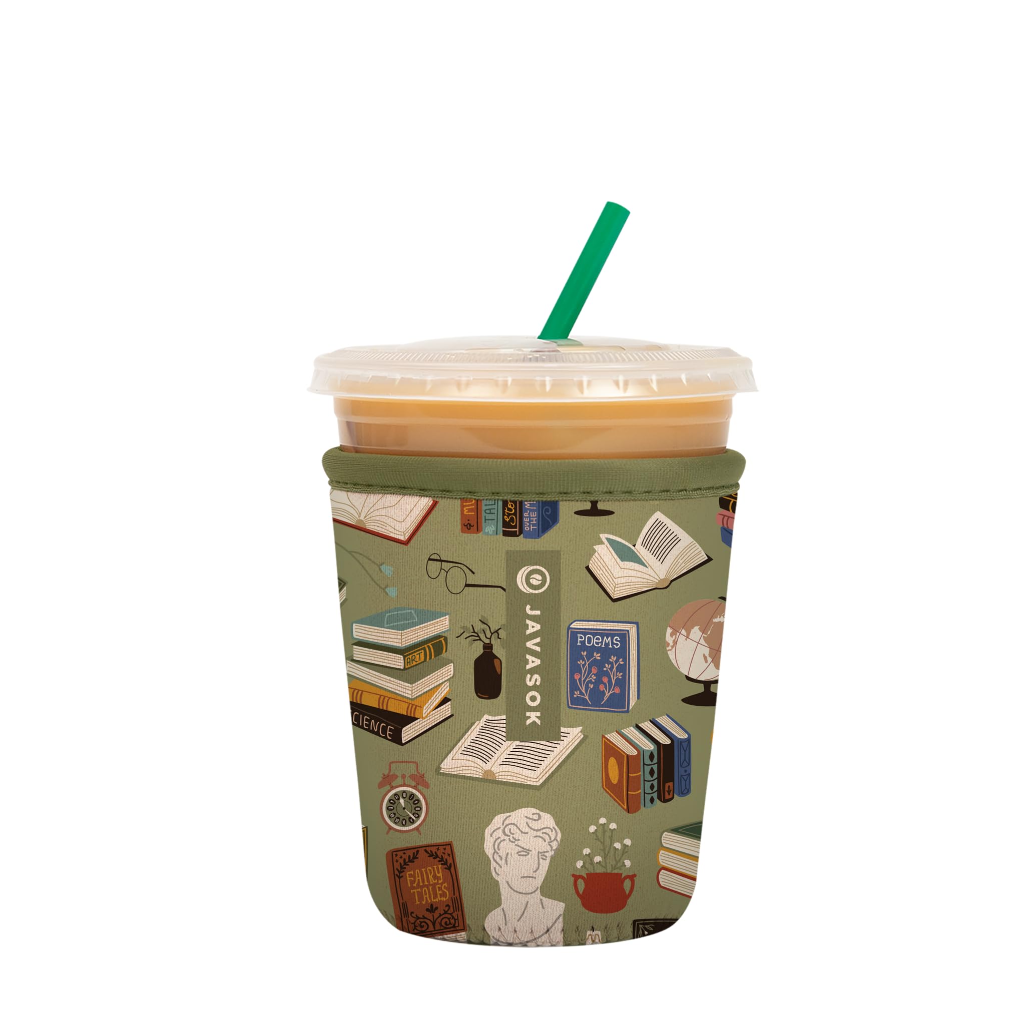 Sok It JavaSok sleeve on a 16-20oz cup front view keeps drinks cool and hands dry.