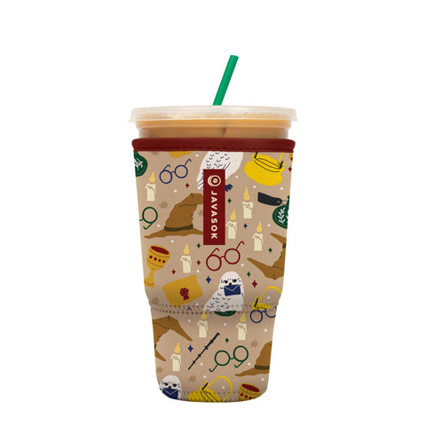 Sok It JavaSok Horcrux XL on cup keeps drinks cold and hands warm.