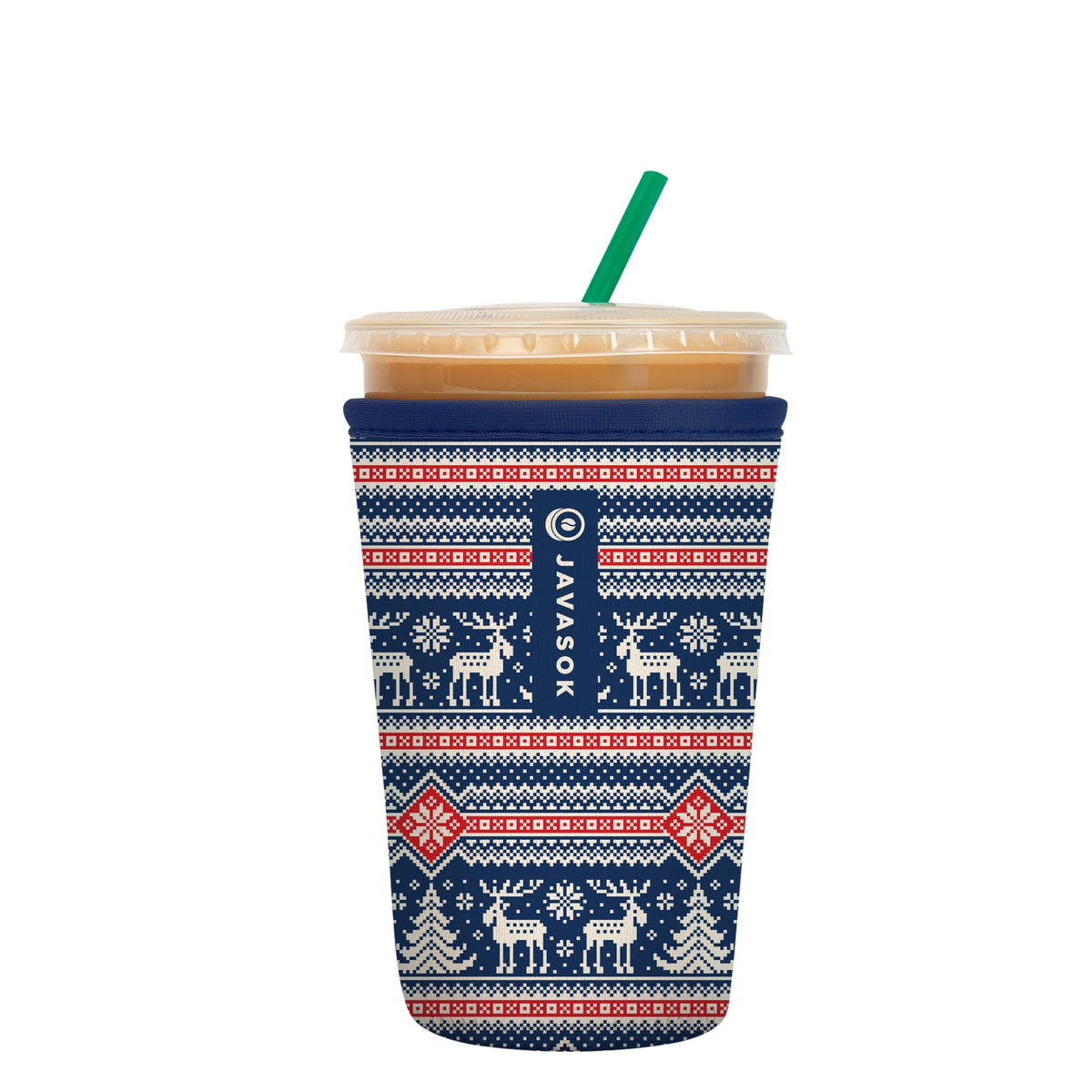 Sok It JavaSok ice coffee sleeve closeup shows durable neoprene grip.