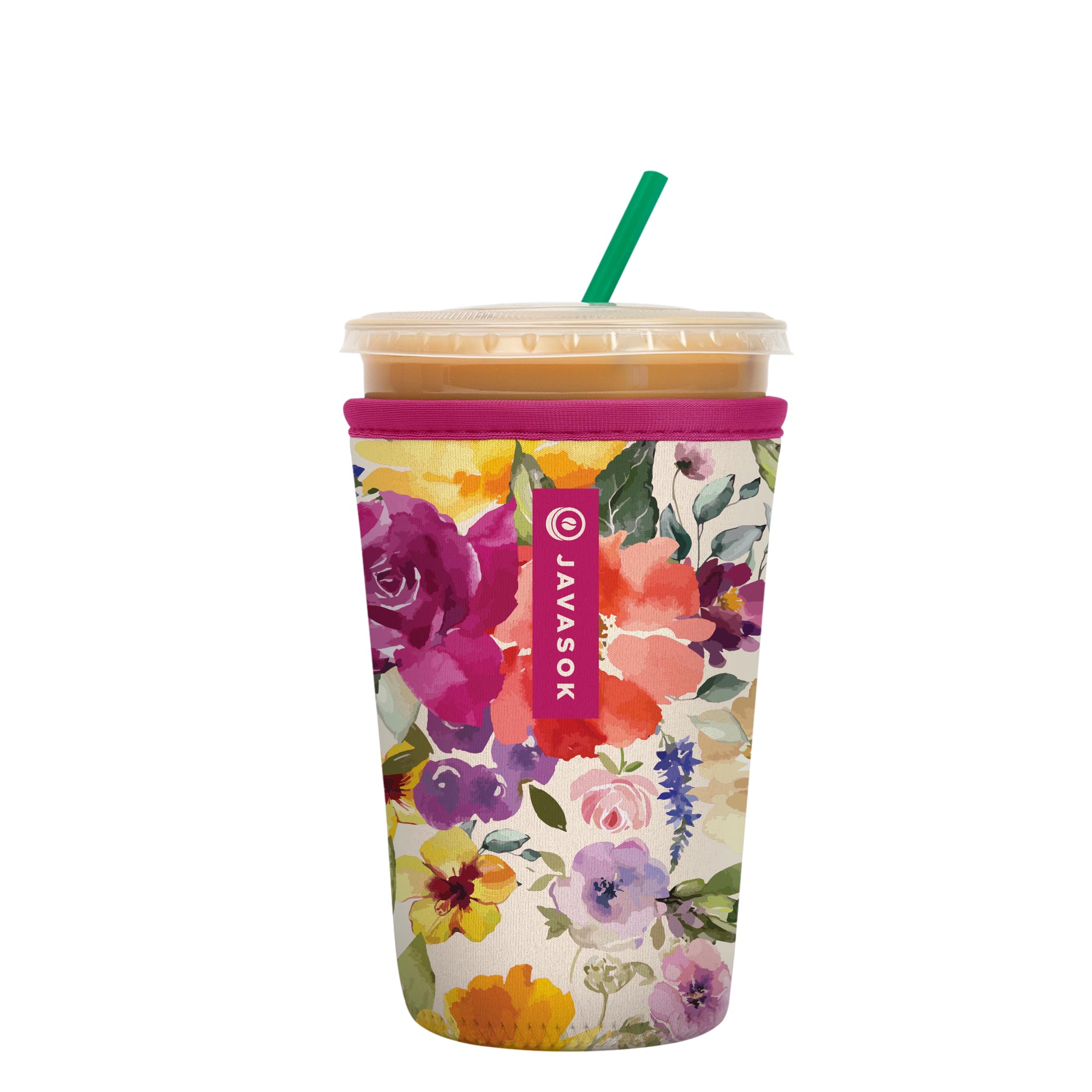 Sok It JavaSok ice coffee sleeve on table keeps drinks cooler longer.