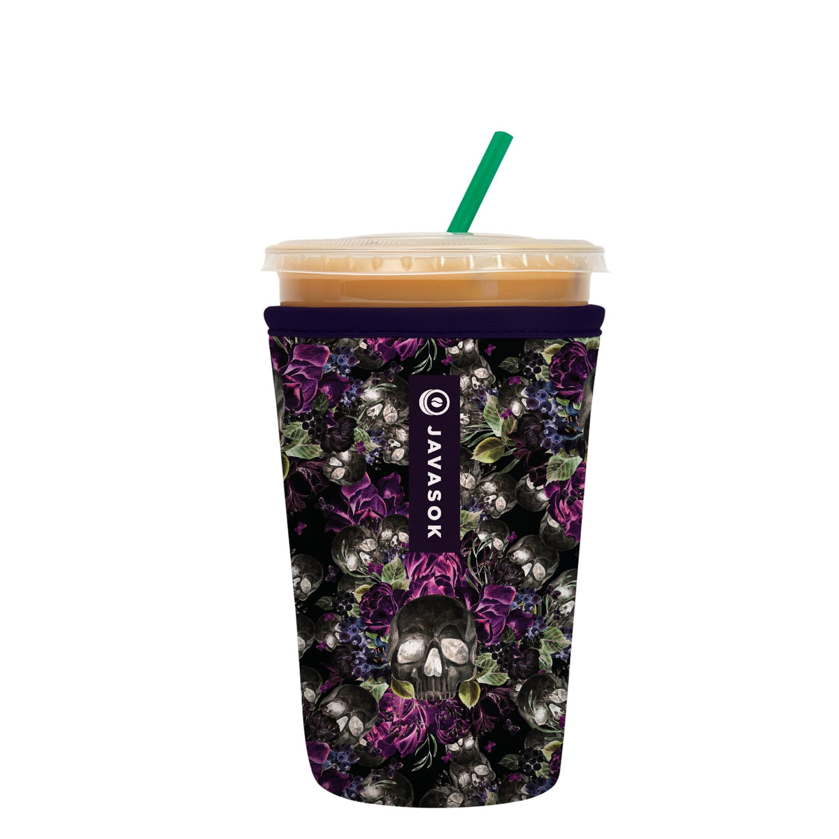 Sok It JavaSok insulated sleeve keeps iced coffee cold while warming hands.