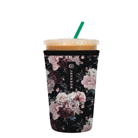 Sok It JavaSok iced coffee sleeve in Bloom at Night design keeps drinks cool and hands comfortable.