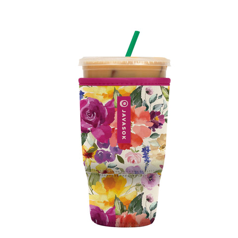 Sok It JavaSok iced coffee sleeve in Blooming Bright keeps drinks cold and easy to grip