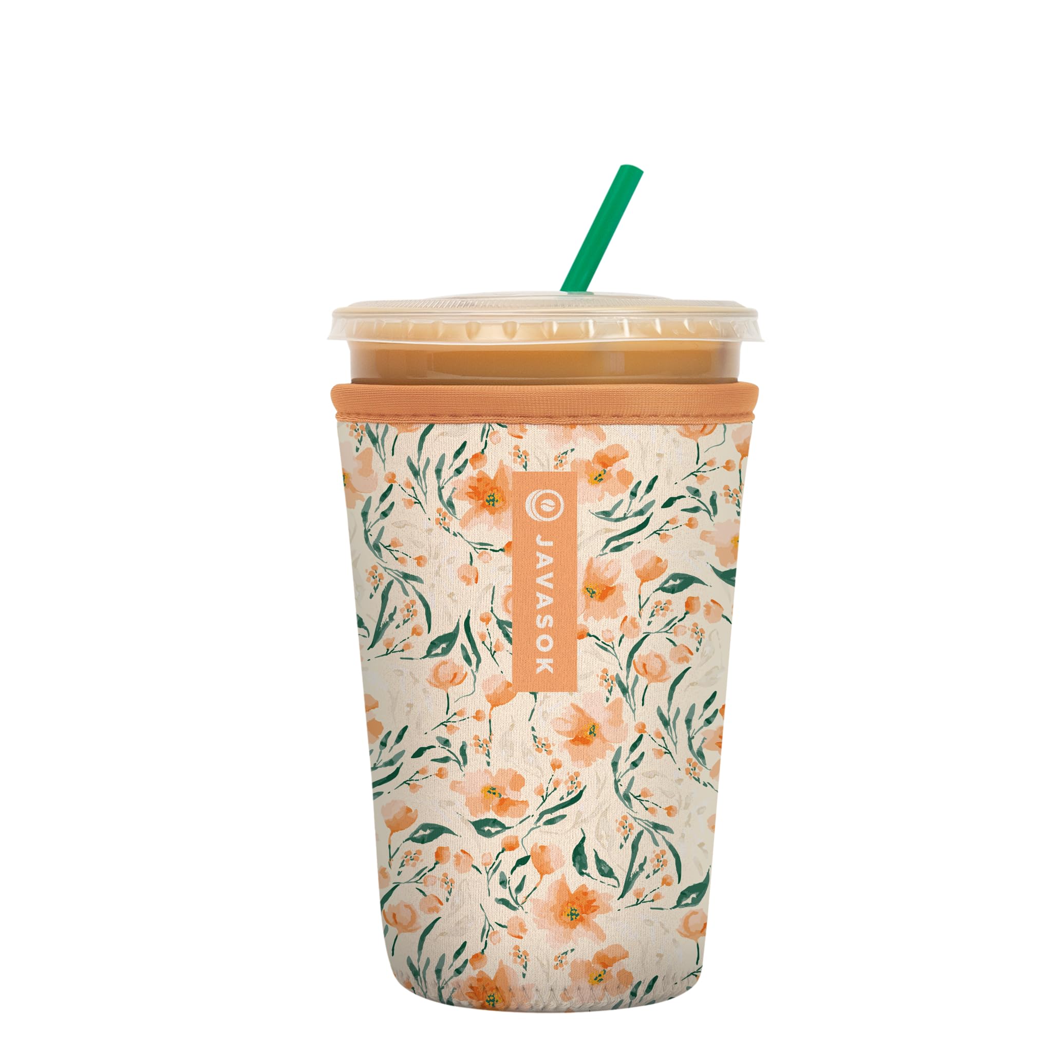 Sok It JavaSok insulated sleeve in Blush Blossoms, front view shows secure fit and color