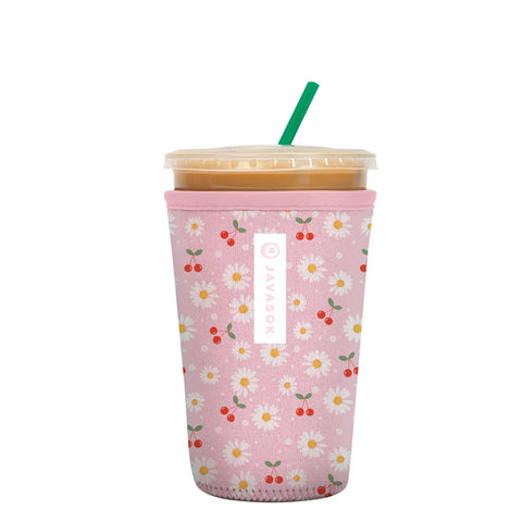 Sok It JavaSok iced coffee sleeve in Cherry Bomb keeps drinks cool and hands warm