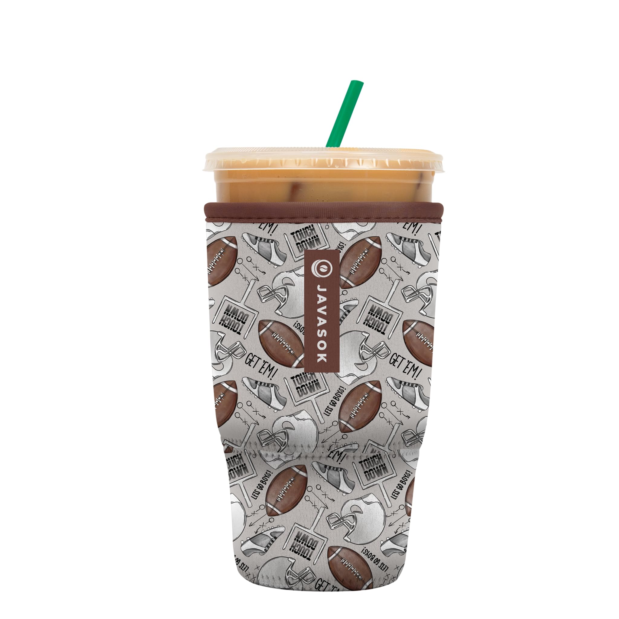 Sok It JavaSok insulated sleeve on a close-up cup showing textured neoprene for better grip and cold coffee.