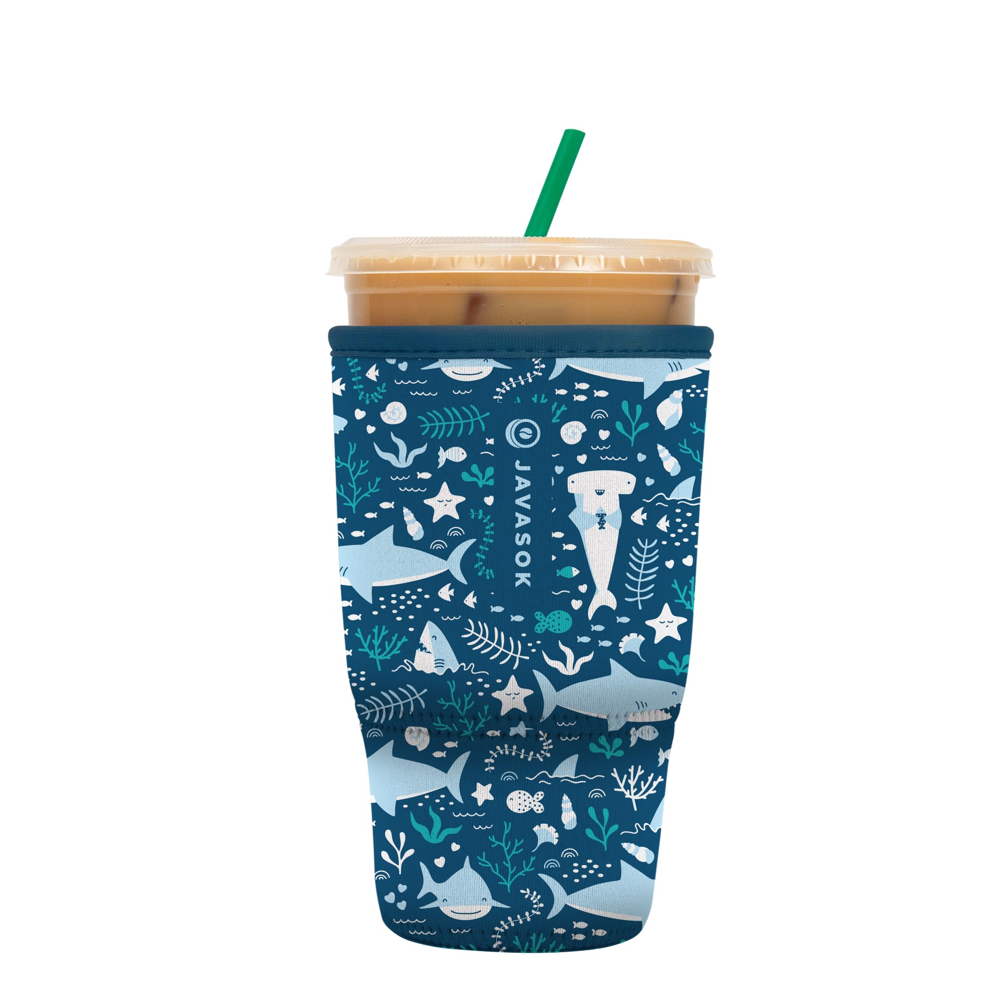 Sok It JavaSok iced coffee sleeve closeup keeps drinks cold and hands dry.