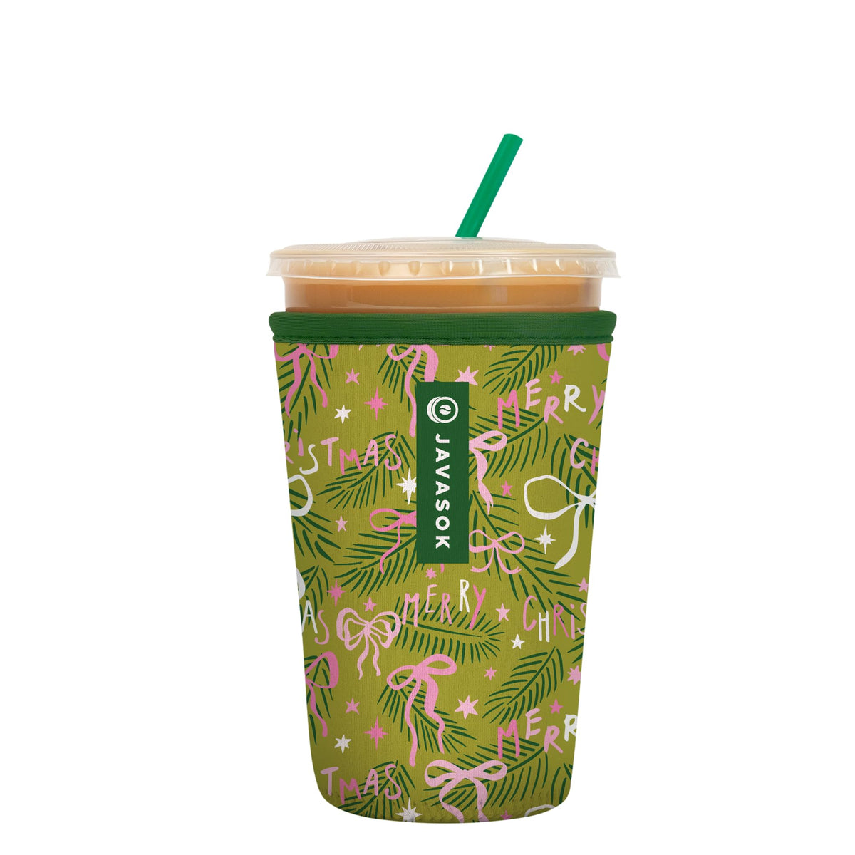Sok It JavaSok iced coffee sleeve insulates cold drinks and protects hands.