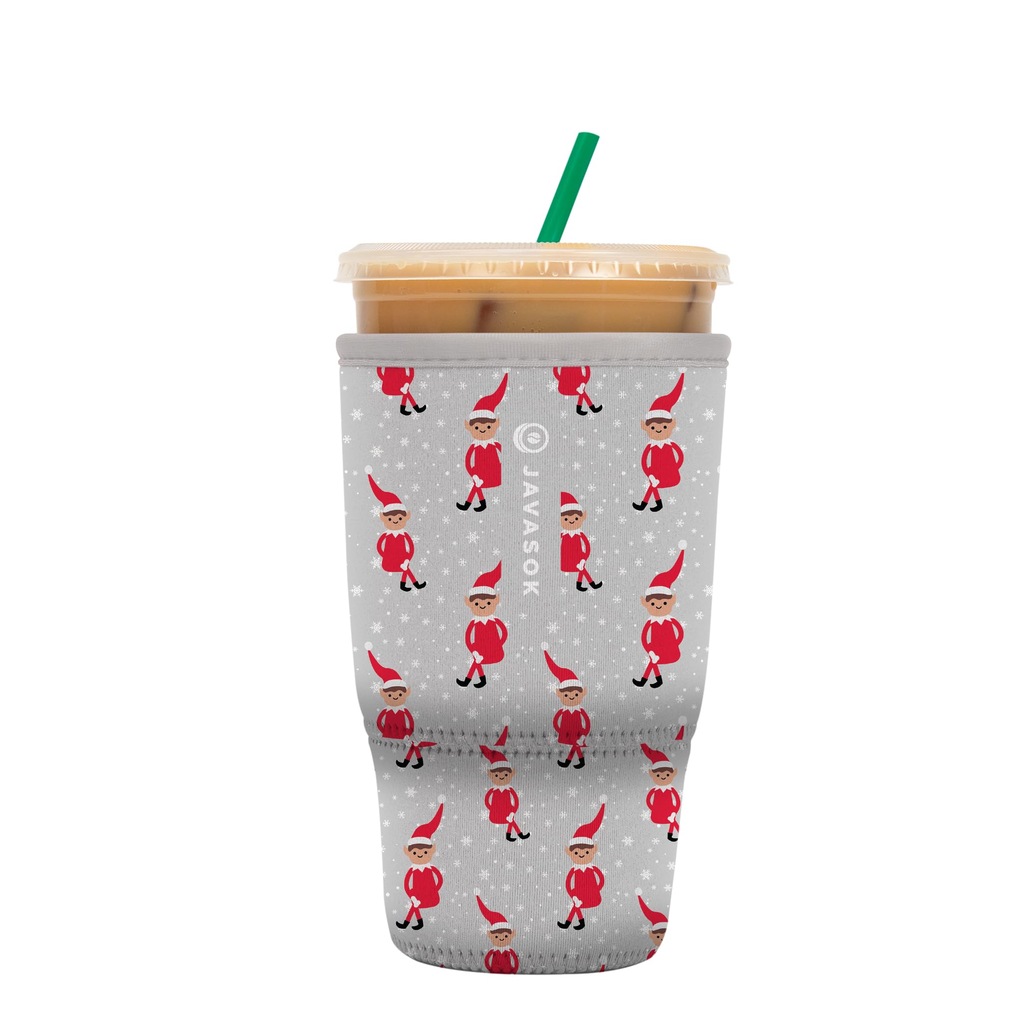 Sok It JavaSok iced coffee sleeve closeup highlighting grip and cold-drink insulation.