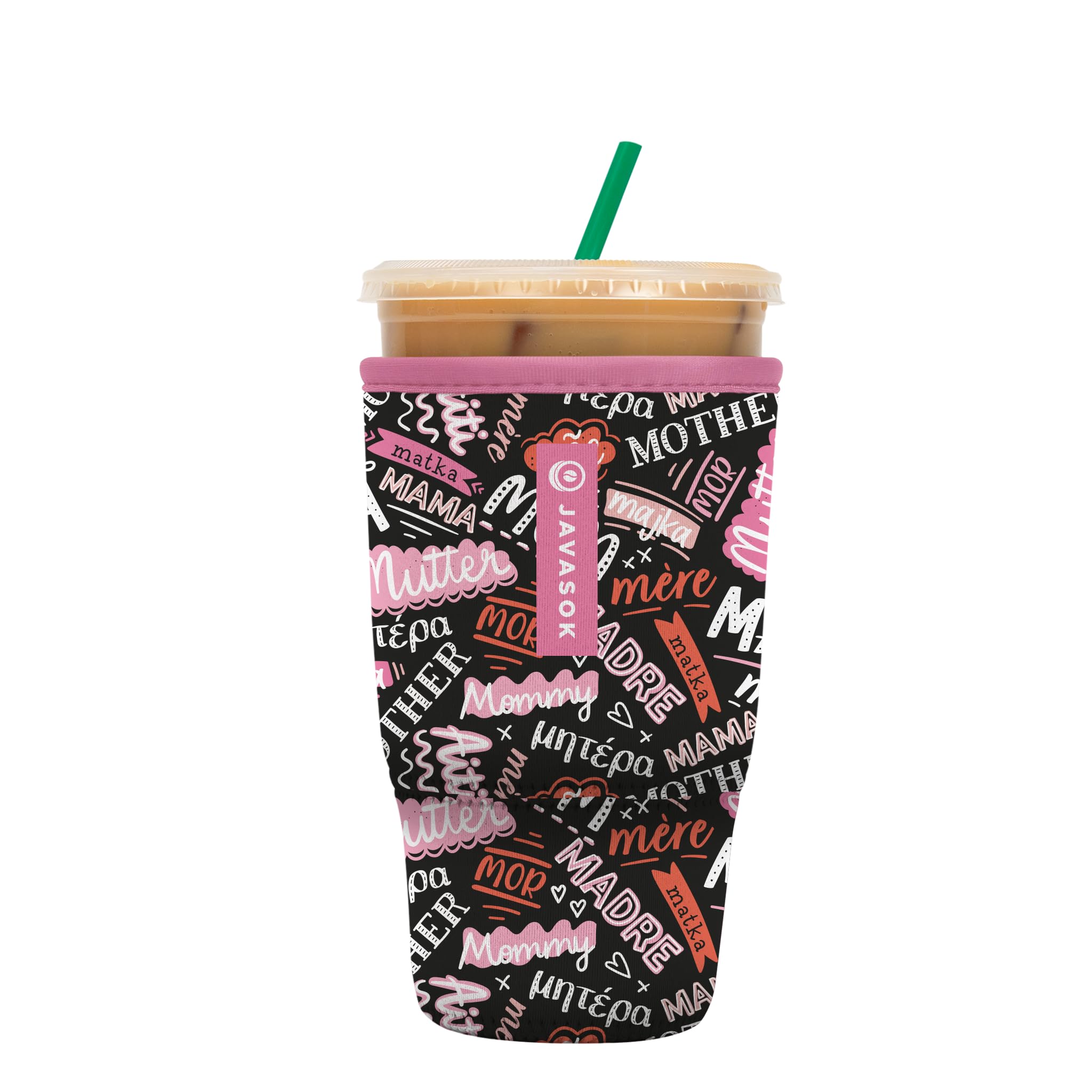 Sok It JavaSok iced coffee sleeve close-up highlights durable neoprene and grip