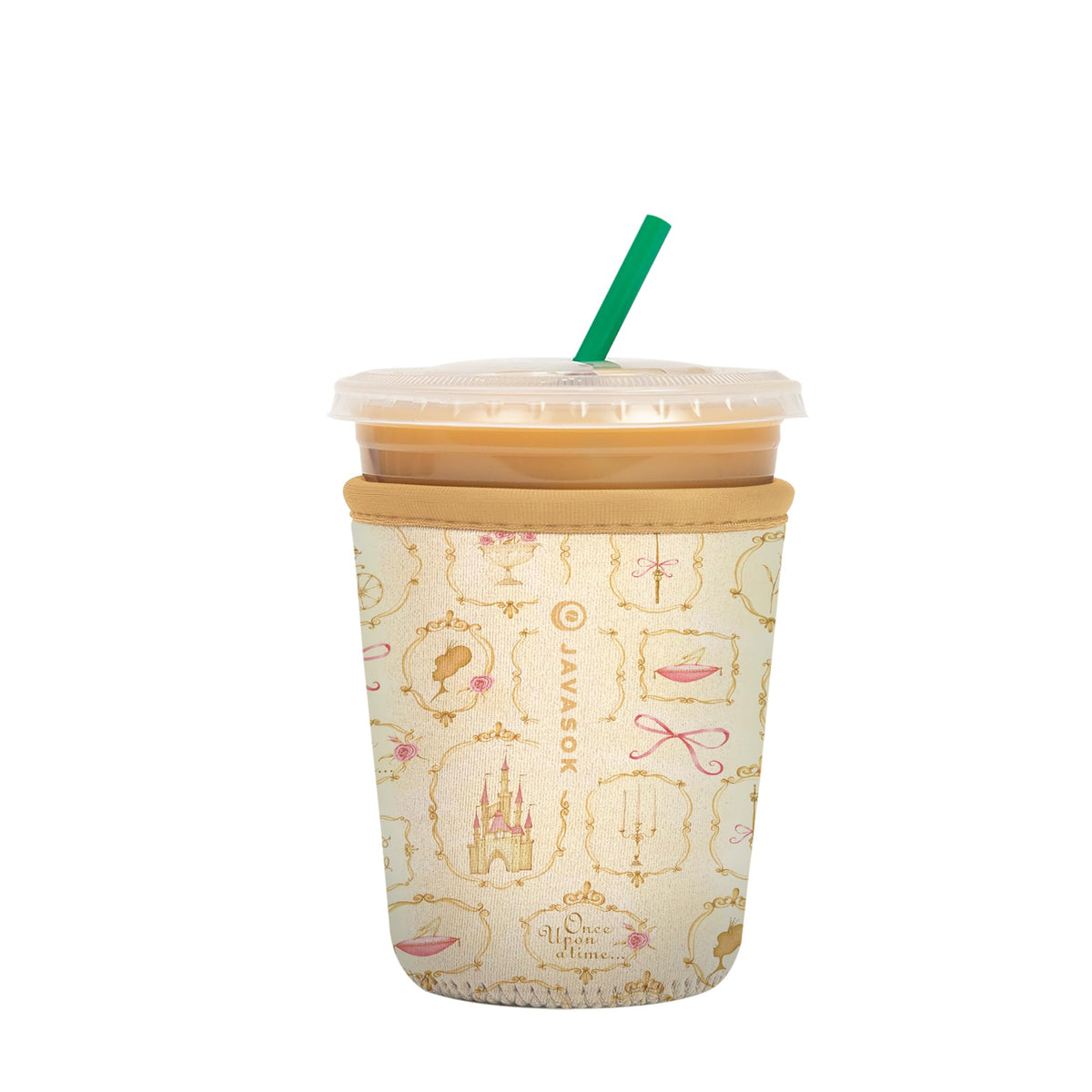 Sok It JavaSok iced coffee sleeve closeup shows insulation and grip.