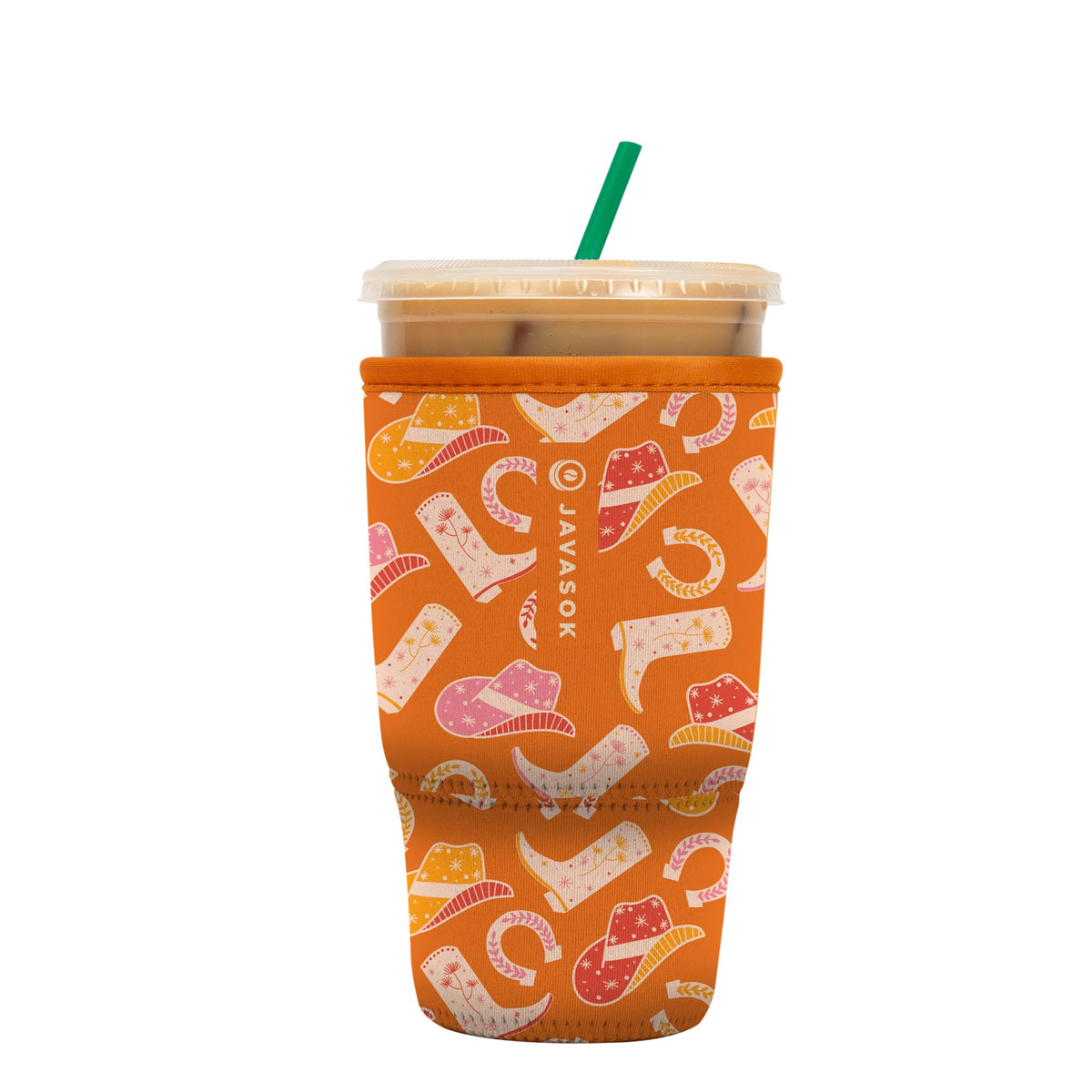 Sok It JavaSok iced coffee sleeve for Cowgirl Couture keeps drinks cold and hands warm.