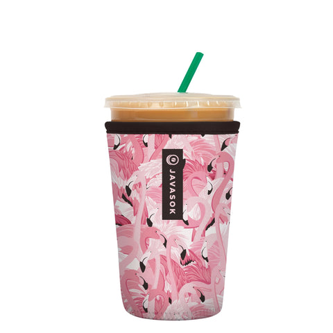 Sok It JavaSok iced coffee sleeve with Flamingo Dance keeps drinks cold on the go.