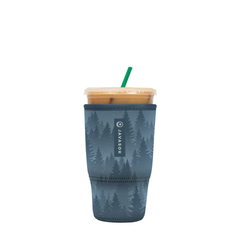 Sok It JavaSok insulated sleeve on foggy woods cup keeps drinks cold and hands warm