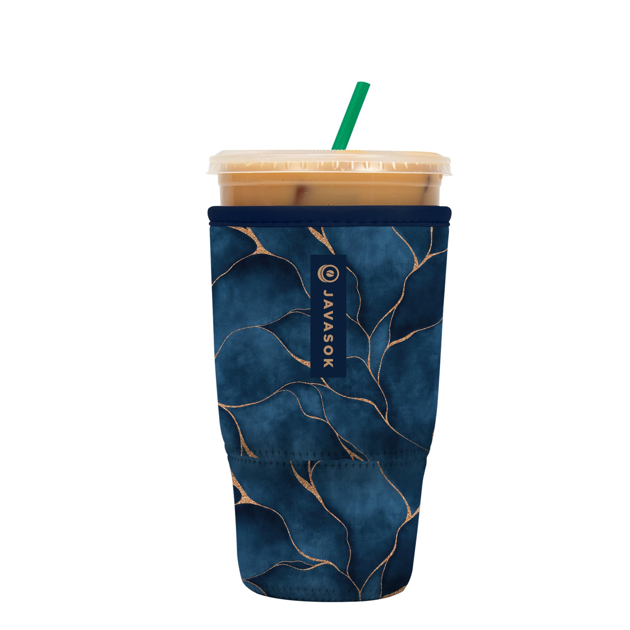 Sok It JavaSok iced coffee sleeve keeps drinks cold while protecting hands.