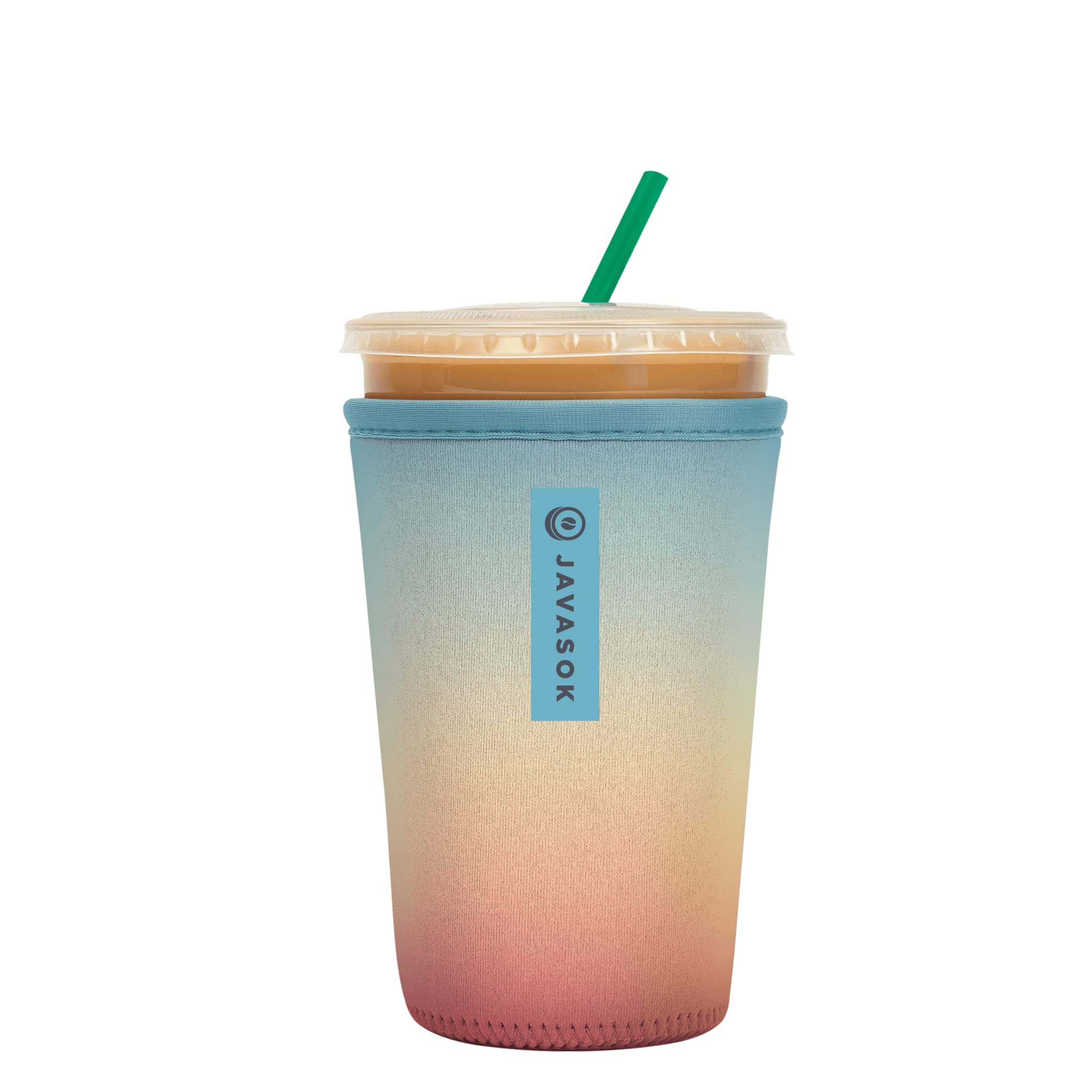 Sok It JavaSok insulated sleeve for iced coffee keeps hands dry and drinks cold.