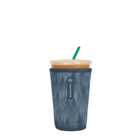 Sok It JavaSok insulated neoprene sleeve in Foggy Woods keeps drinks cold and hands dry.