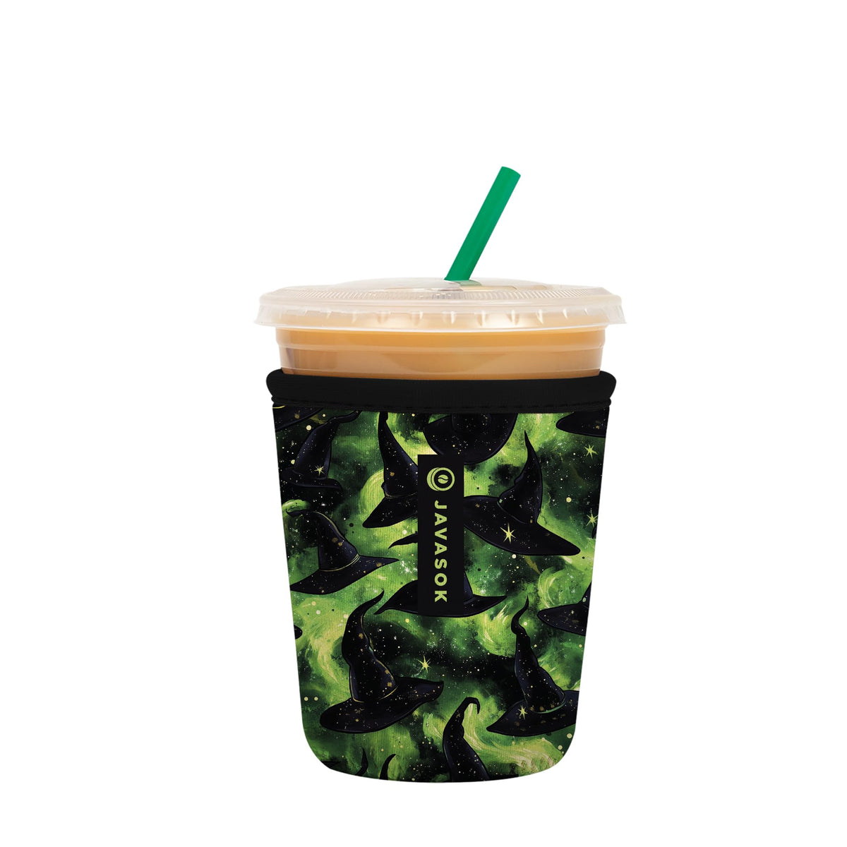 Sok It JavaSok insulated sleeve on a cup keeps drinks cold on the go
