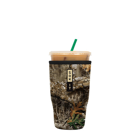 Sok It JavaSok sleeve on RealTree Edge camouflage front view protecting drinks while on the move