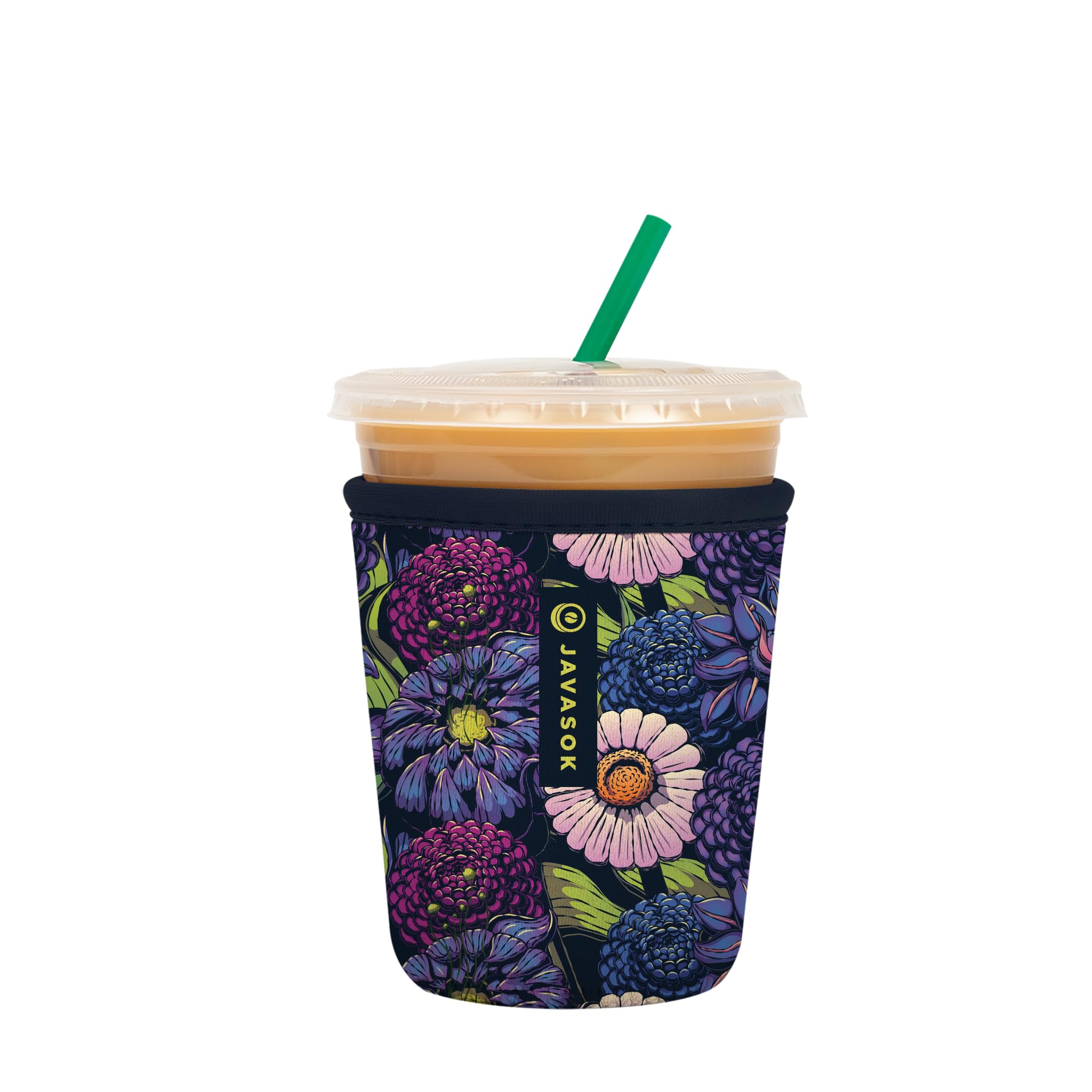 Sok It JavaSok Secret Garden cup sleeve 16-20oz for iced coffee with stylish fit