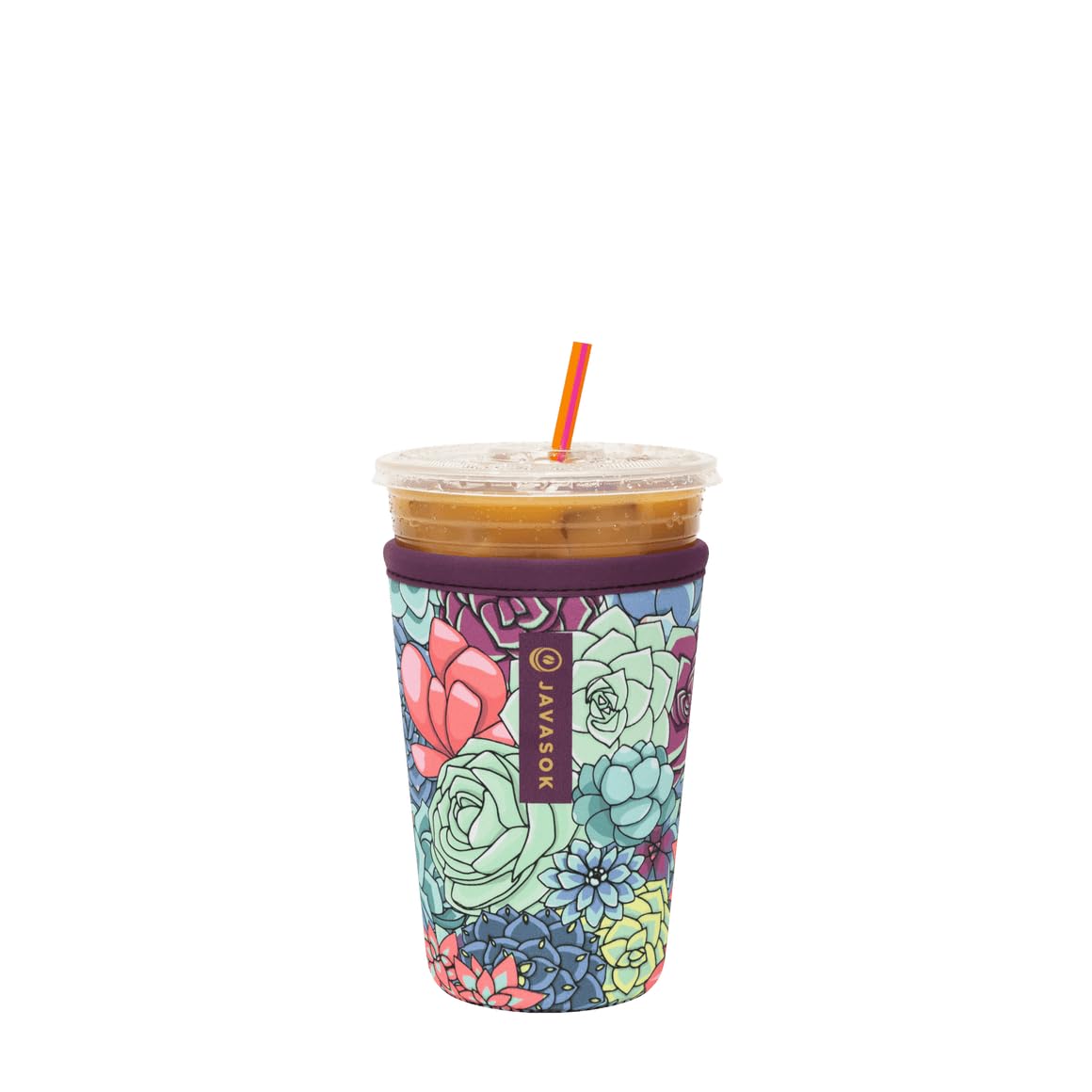 Sok It JavaSok succulents sleeve on iced coffee for on-the-go cooling
