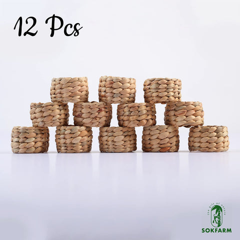 SOKFARM boho napkin rings close-up, durable 100% natural material for daily use.
