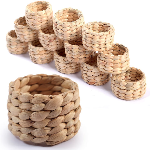 SOKFARM water hyacinth round napkin ring close-up, natural texture for rustic tables.