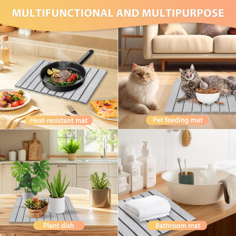 SOKINCLR collapsible stone mat saves space in small kitchens.