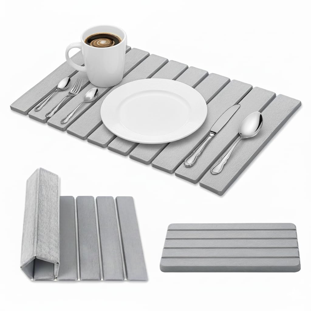 SOKINCLR diatomite dish mat 24x16 with drying action keeps countertops dry.