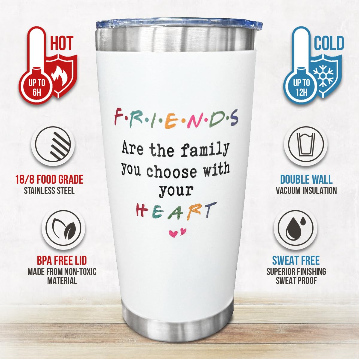 SOL VIBES 20oz tumbler lid close-up highlighting a secure non-BPA cap.