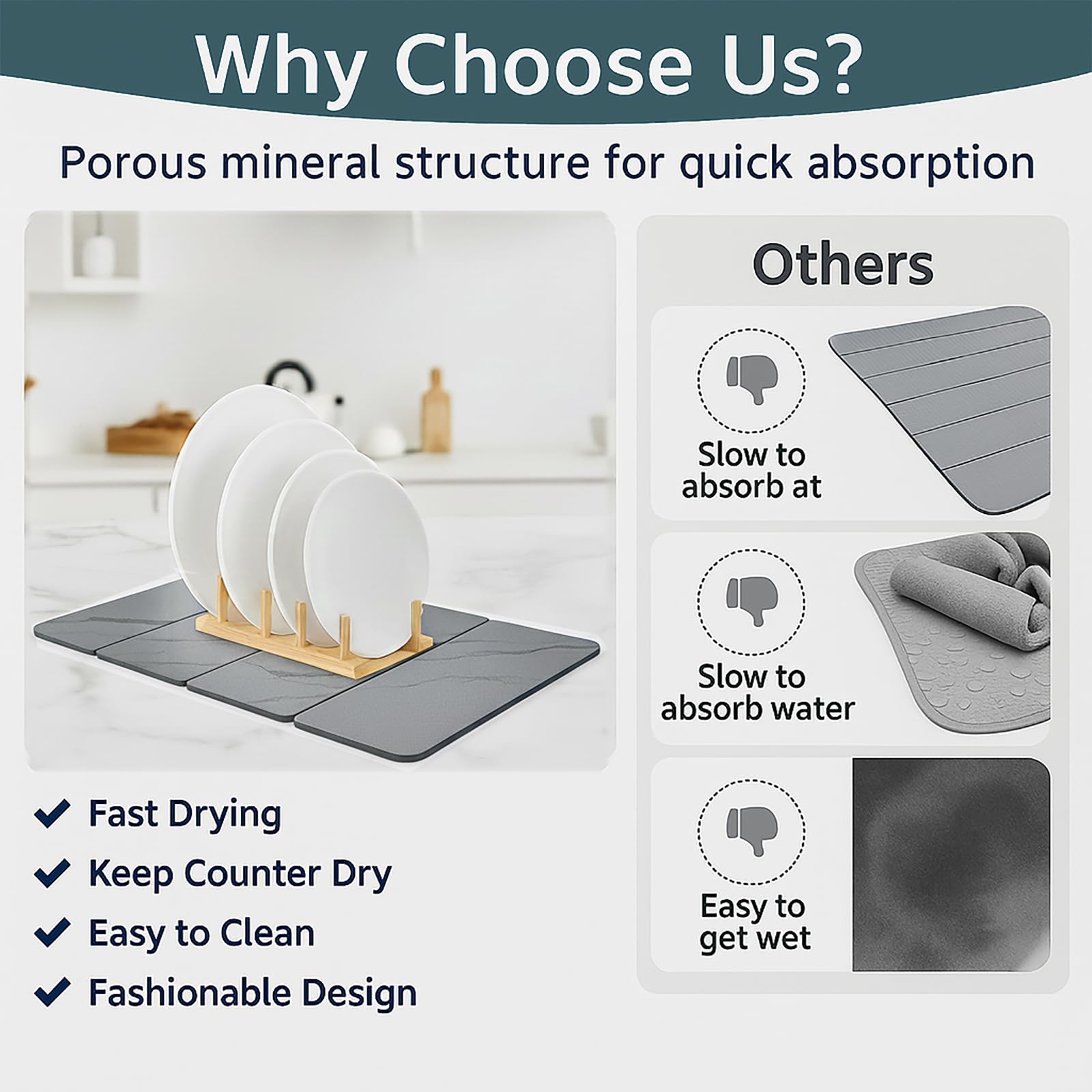 Solavelle deep grey finish hides water rings and stains effectively.