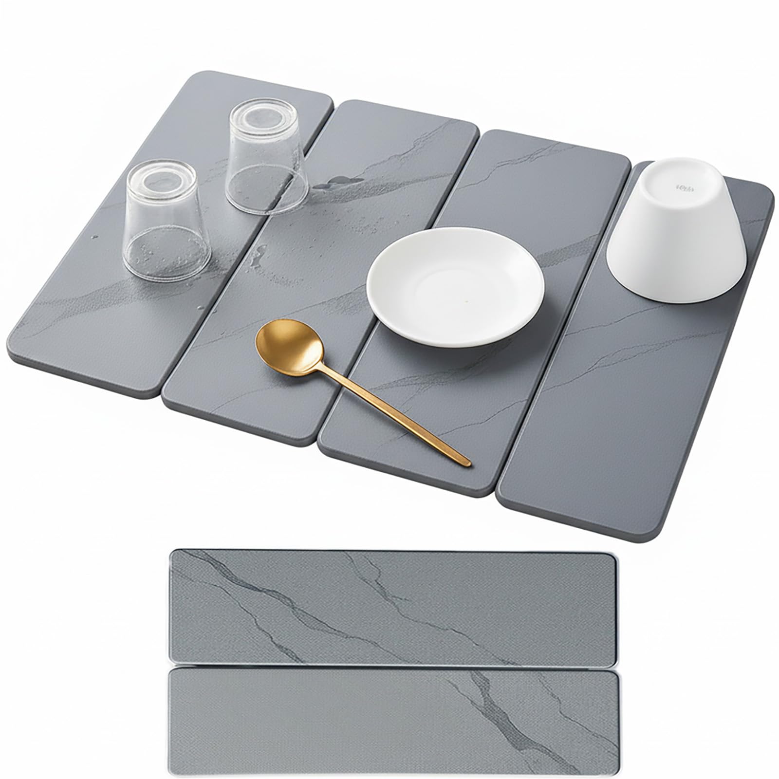 Solavelle large stone drying mat fully extended provides ample counter drying space.