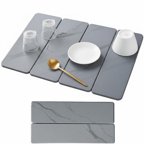 Solavelle large stone drying mat fully extended provides ample counter drying space.
