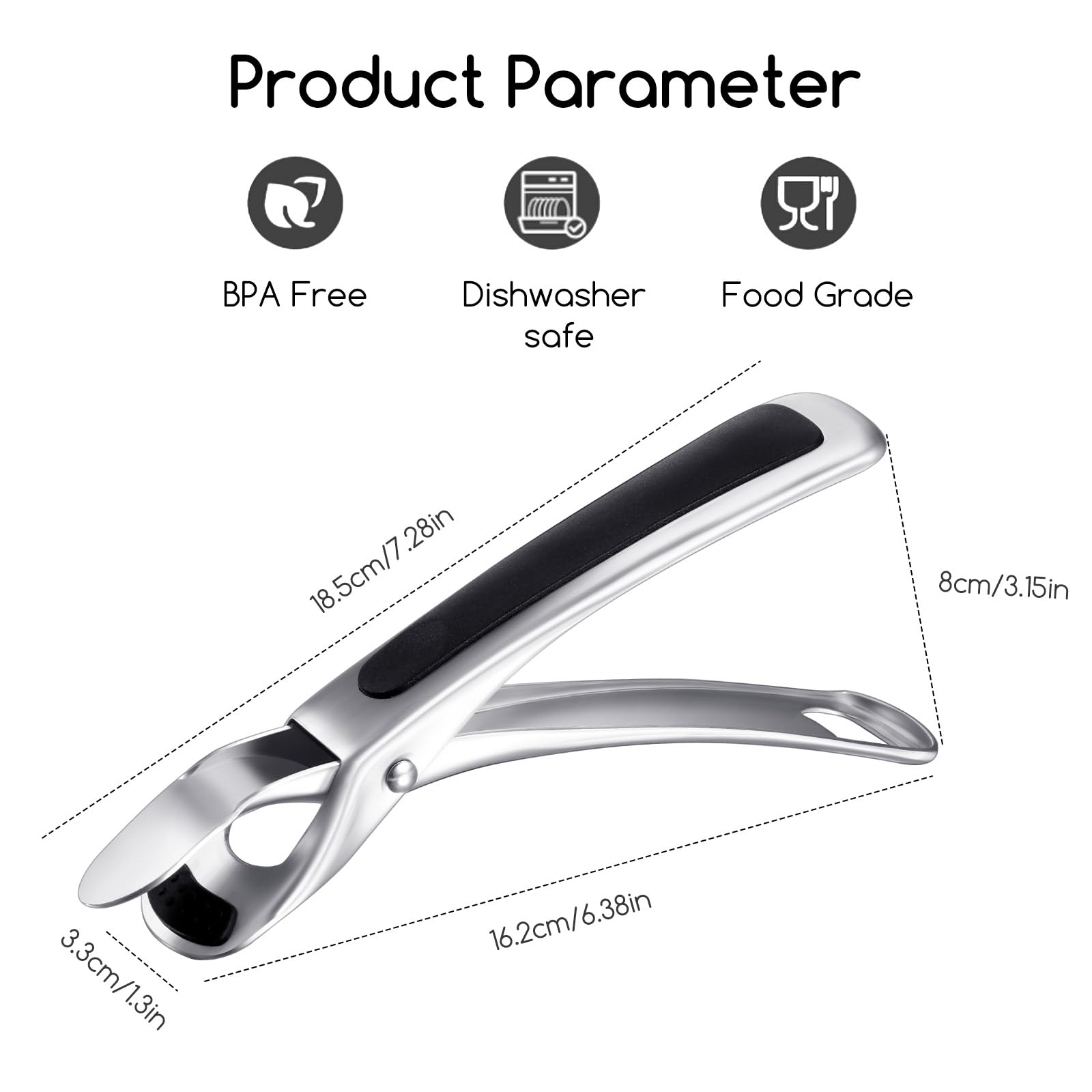 Solid 18/8 stainless steel SOLEADER plate gripper for durable use