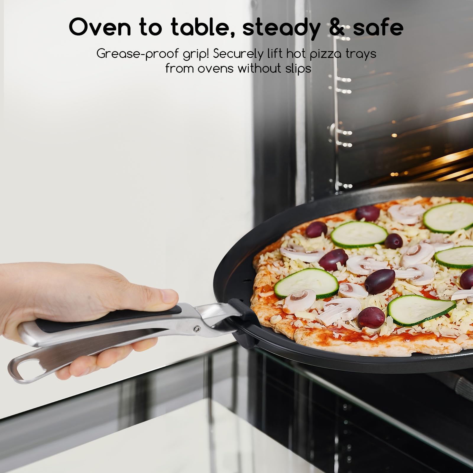 SOLEADER plate gripper non-slip design prevents slips when lifting hot dishes.