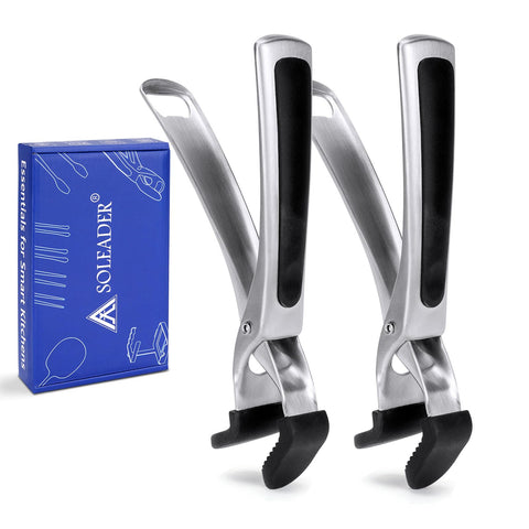 SOLEADER plate gripper secures pizza pan with a wide grip for safe lifting.