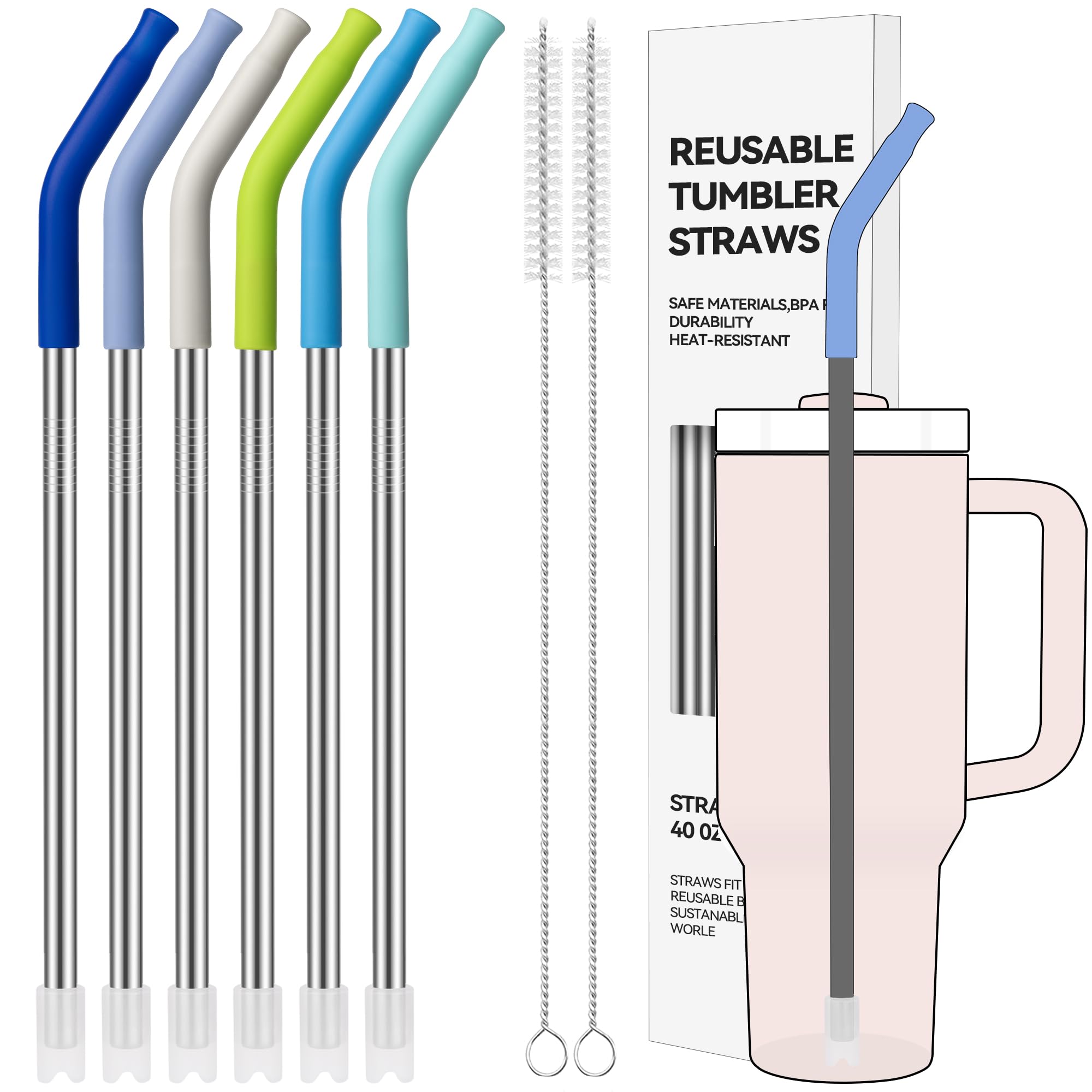 Soledea straight straw fits 40 oz Stanley Quencher for smooth sipping.