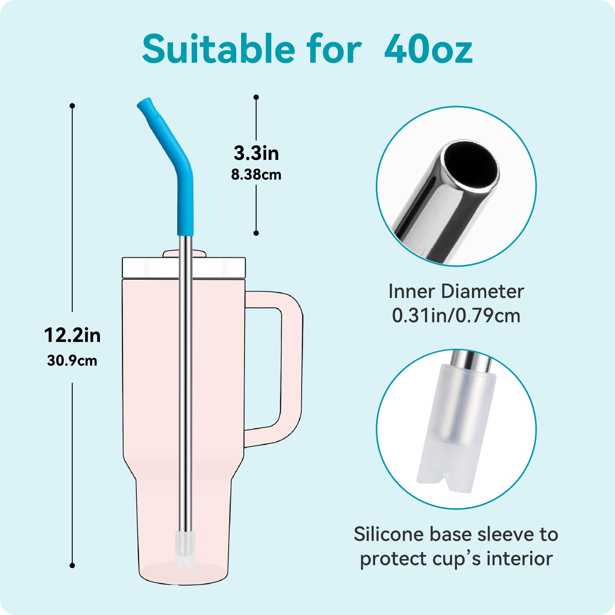 Included straw brushes for quick, thorough cleaning.