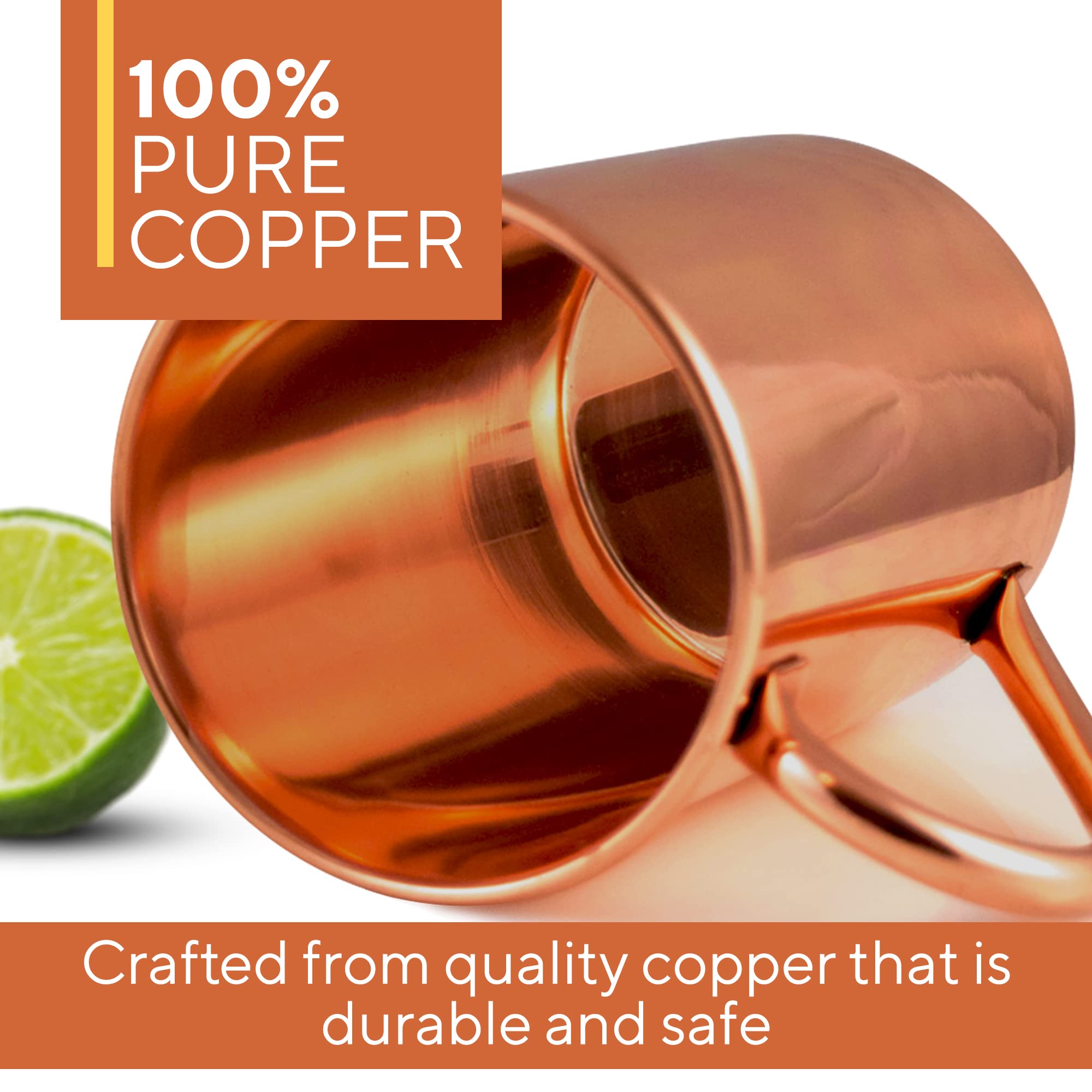 Display-ready copper mug on a home bar with rich patina over time.