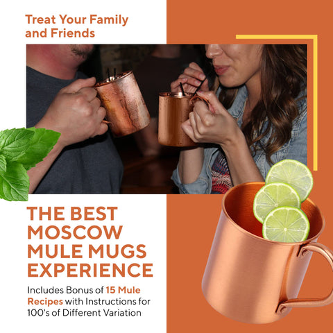 Includes mule recipes booklet with Solid Copper Moscow Mule Mug offering 15 flavors and 100 variations.